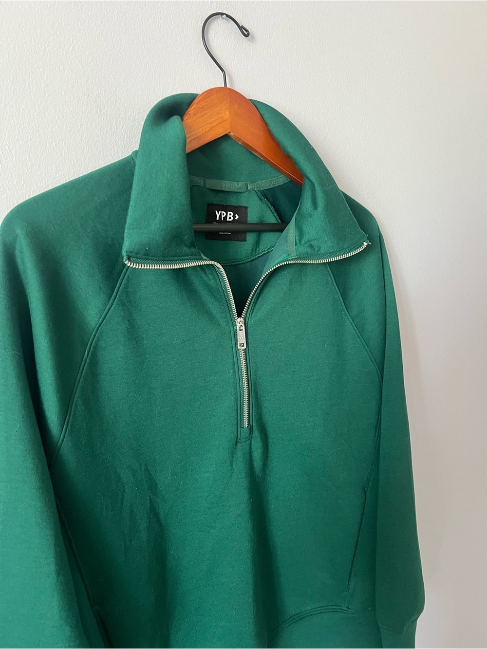 YPB Women’s Green Quarter-Zip Pullover Sweatshirt - Picture 3 of 7